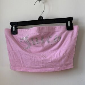 Juicy Couture Pink Strapless Top with Rhinestone Detail